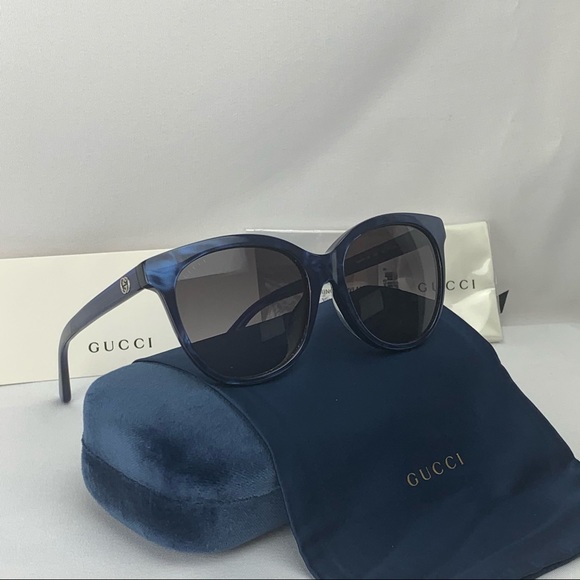 ❌SOLD❌GUCCI GG0081SK 005 Blue Acetate Oval Frames - Picture 12 of 16
